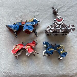 Collection of Papo Horses and Catapult